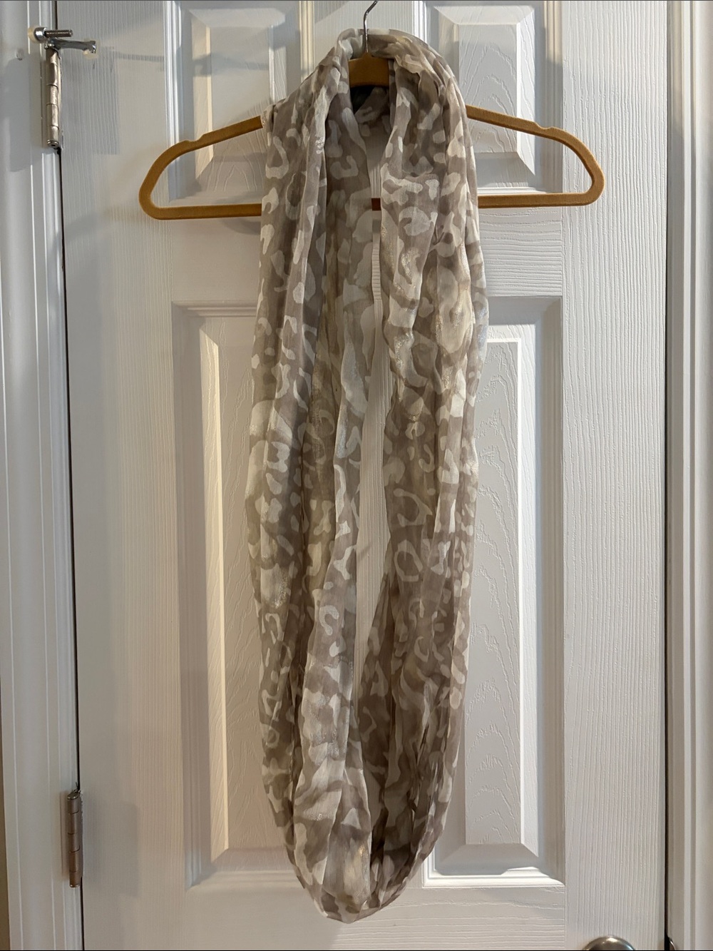 Dana Buchman Lightweight Taupe and Cream Infinity Scarf